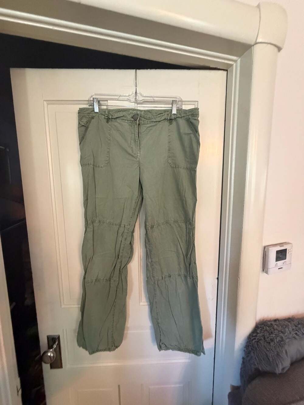 LOFT Cargo Pants Size 12 Green Cotton Utility Pocket